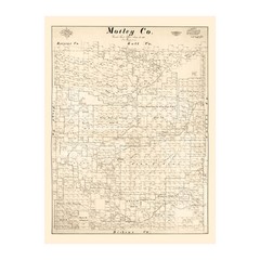 Old Map of Motley County, TX 1893 – Vintage Texas Art