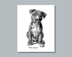 Personalized PIT BULL Puppy Pet Print Photo Picture YOUR DOG NAME 8×10 11×14 P9
