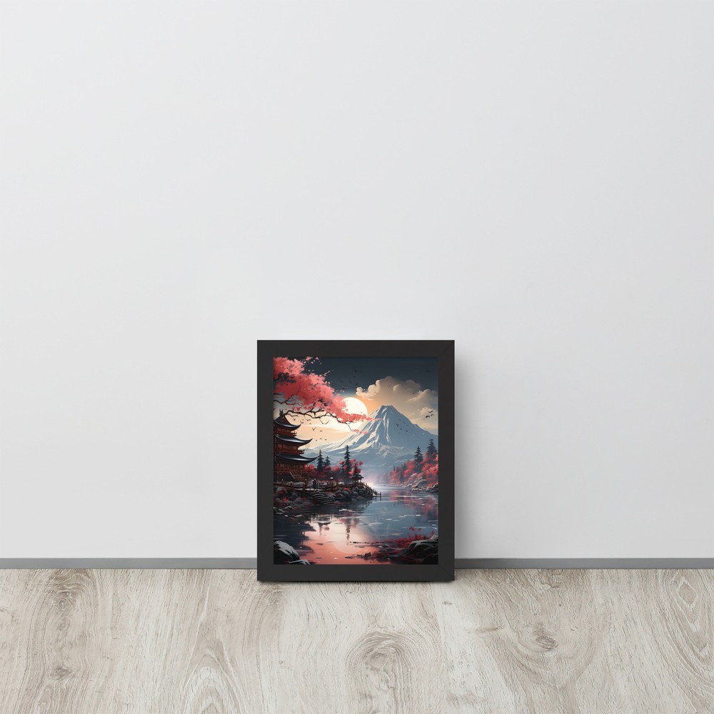 Mount Fuji – Gerahmtes Bild, Japanische Wanddekoration, Fuji Berg Design
