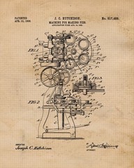Classic Pie Making Baking Tool Patent Prints 4 (8×10) Art Decor Home Work Office