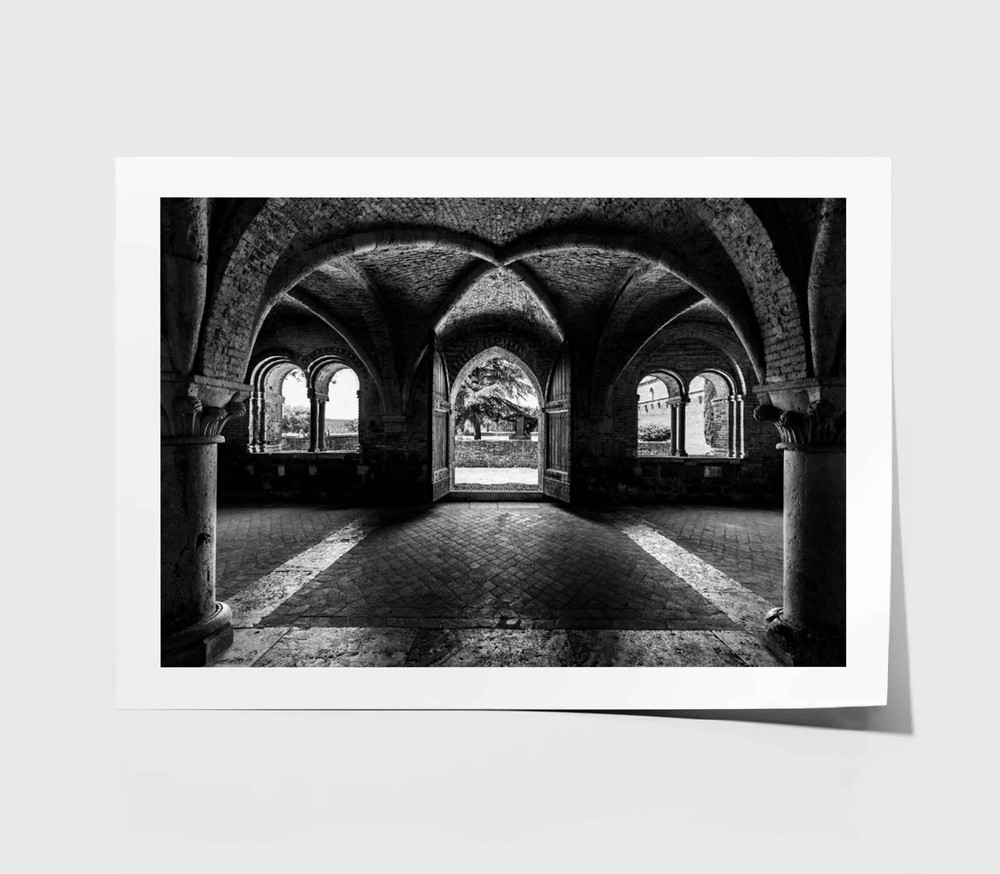 Old Place Print, B&W View Wall Art, Landscape Framed Nature Wall Art,Natural