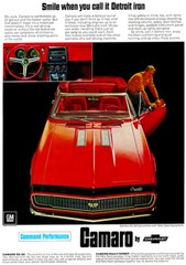 1967 Chevrolet Camaro SS Convertible – Promotional Advertising Poster