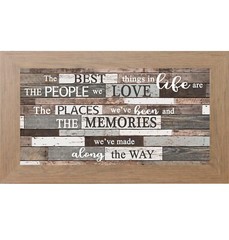 The Best Things in Life Wall Art – Long Horizontal Framed Rustic Quote Sign