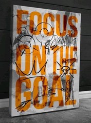 Sketch Art Inspirational – Focus On The Goal Wall Canvas Art 24×32″