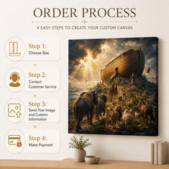 Noahs Ark Canvas Wall Art Christian Animal Print Biblical Wall Decor Religious