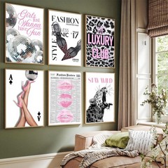 QRZYKKYD 6Pcs Trendy Leopard Wall Art Coquette and Preppy 8X10in, Poster