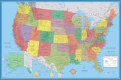 24×36 United States, USA Classic Elite Wall Map Mural Poster (Paper Folded)