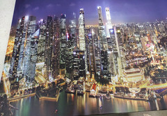 City Skyline Wall Decor Print At Dusk 40 in x 32 in. Stunning!