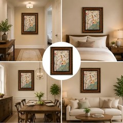 Vintage Floral bird Framed Canvas Wall Art Boho Plant Sparrow Wall Decor Pict…