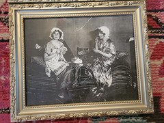 Vintage prints of old Brothel Cowtown photos framed ladies lounging in bed set