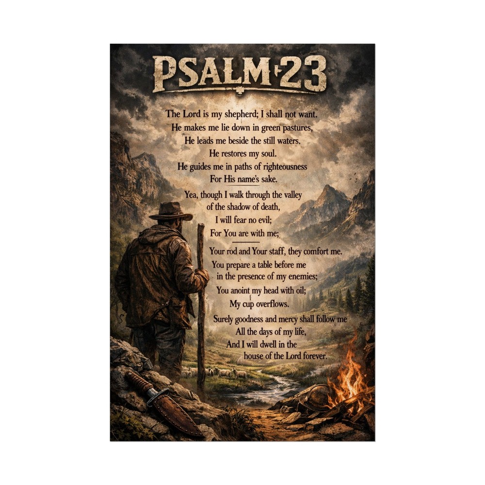 Psalm 23 Cowboy Poster | Rolled Posters