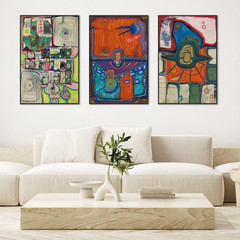 Large Aesthetic Abstract Canvas Art Set – 3 Piece Framed Wall Decor