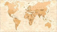 World Map Vintage Illustration Limited Edition Premium Poster 91x61cm
