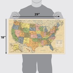 2 Pack – Laminated World Map & US Map Poster Set – Wall Chart Map of the World &