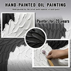 Artistic Black & White 40″ x 20″ Abstract Canvas – Perfect for Office & Home