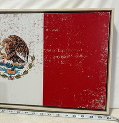NEW Mexico Flag Canvas Wall Art Distressed Vintage Style Finish Rustic 12″ x 24″