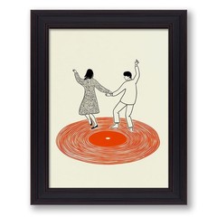 Vinyl Record Vintage Framed Wall Art Vintage Colorful Music Posters 8x10in Fu…