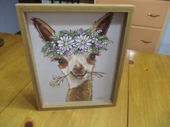 Alpaca Art Print»ROSIE» Daisy Flower Crown Llama Wall Art,2 Cute!,14 1/2″ X 12″