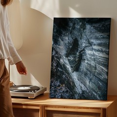 Close-up View Of A Rugged Cave Wall, Showcasing Intricate Textures And Wall Art
