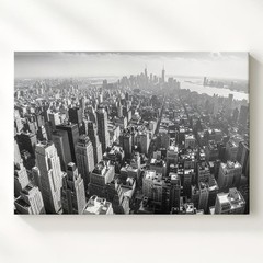 Wall Art Monochrome Urban Skyline Canvaspanoramic Black & White Cityscape