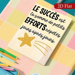 Framed Canvas French Success Quote Shooting Star Motivational Wall Decor