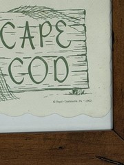 VTG 1962 Cape Cod Map FRAMED Royal Coatesville Coastal Paper Placemat Wall Art