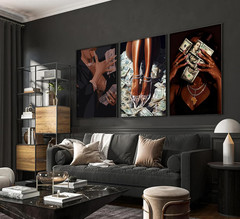 Trendy Black Girl Money Wall Art African American Women Pictures Wall Decor Fash