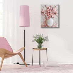 Pink Floral Canvas Wall Art Decor
