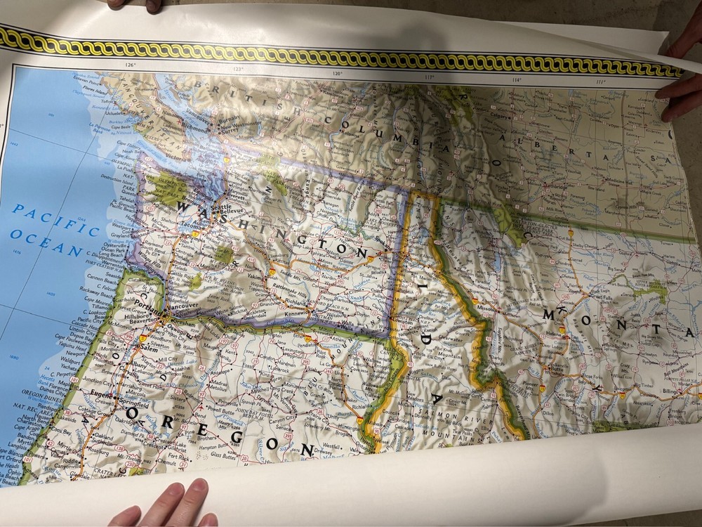 Giant USA Map Wall Mural Poster – Earth Tones 110″x76″ Geographic