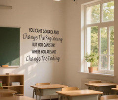 Inspirational Quotes Wall Decals,You Can’T Go Back and Change the Beginning Moti