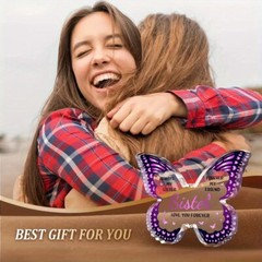 1 Piece Acrylic Butterfly Floral Design “Love You Sisters Forever” Home Decor