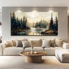 FUHAIHUA Forest River Landscape Canvas Wall Art 30×60