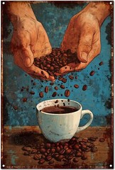 Tin Metal Sign Vintage Coffee Theme Print Poste Funny Retro Wall Art 8×12