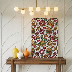Vibrant, Playful Food-themed Pattern Featuring A Variety Of Colorful Wall Art