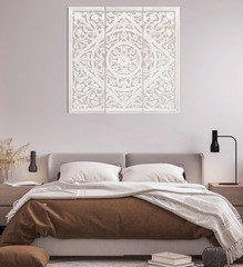 James Symfony Set of 3 Decorative Wall Panels – 36×12 Inch White Art Decor