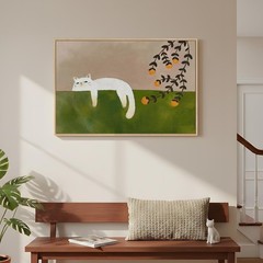 24×36 Inch Framed Cat Art – Perfect for Bedroom and Nursery Decor