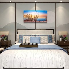 Canvas Prints Art Ocean Beach Grass Poster Landscape Painting,DIY Framed 24″x48″