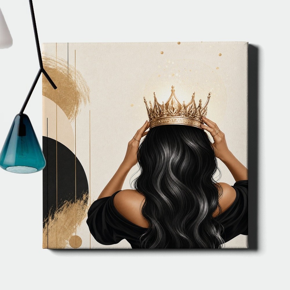 Level Up Girl Poster Print Crown Fashion Quote Graphic Decor