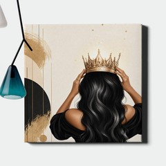 Level Up Girl Poster Print Crown Fashion Quote Graphic Decor