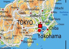 Japan Physical Map – 23.3 x 16.5 Inches – Paper x Inches, Blue