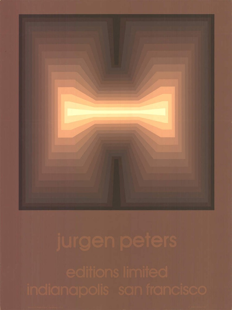 JURGEN PETERS Arc 40″ x 30″ Serigraph 1979 Abstract Brown Silkscreen