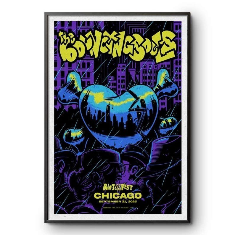 The Bouncing Souls 2025 Chicago Tour Poster – Punk Rock Concert Print