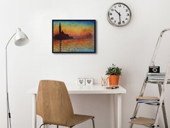 Framed Wall Art Dusk in Venice by Claude Monet Pictures Artwork Black Frame