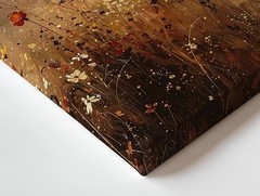 Golden Meadow Canvas Soft Wildflower Field Art In Earth Tones When The World