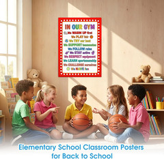 Physical Education Class Rules Poster – 11.2»X16.5» Colorful Gym Sport Poster