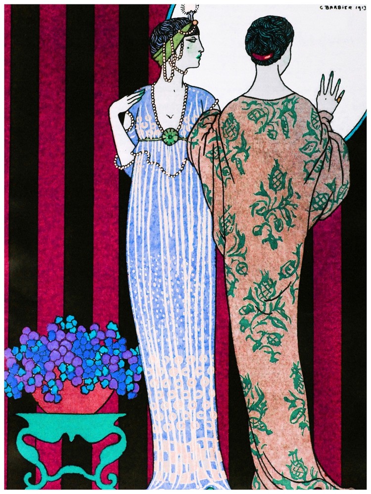 3021 Two hindu fashion ladies Poster.Nouveau Home bedroom decor.Interior room