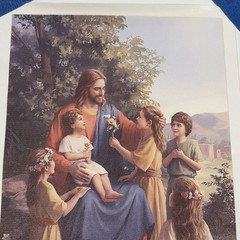 Jesus Loves The Little Children ✅ Christian Canvas Wall Art Poster Print 8×10”