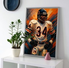 Walter Payton Poster or Canvas – Walter Payton Chicago Bears Wall Art Painting