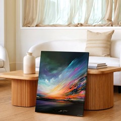 Wall Art Abstract Seascape Sunset Canvas Print Colorful Coastal Landscape Poster