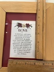 Inspirational Wall Art Wood Framed Picture LOVE Quote Red Mat Decor Bible Verse